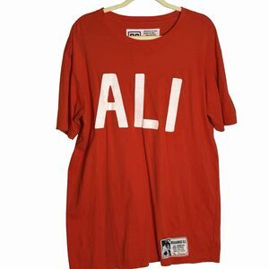 RO Men's USA Made T Shirt Size XXL Muhammad ALI Spellout Red See PIcs 2XL